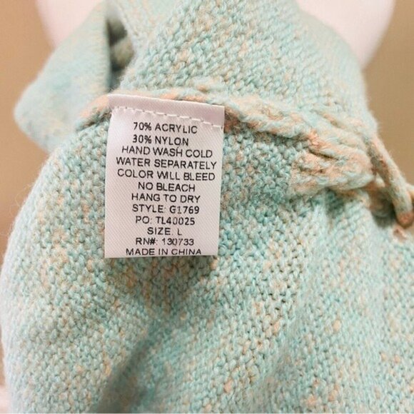 Umgee Orange and Teal Oversized Open Cardigan Large Lace Up Sides - Picture 8 of 10